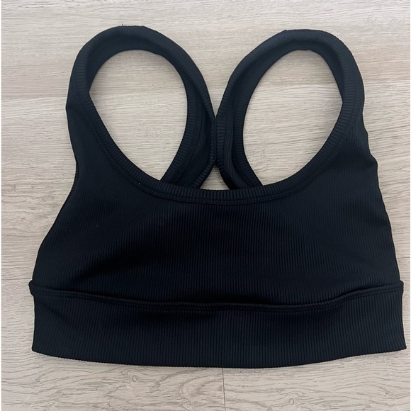 Zara Raceback Black Ribbed Cropped Top Size Large - Picture 7 of 12